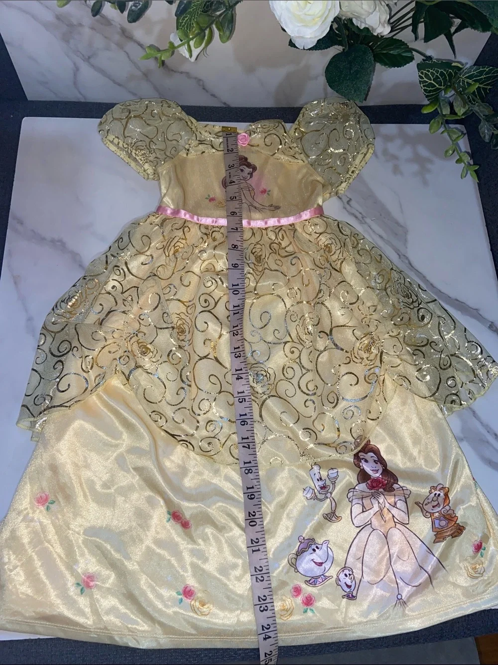 Disney Princess Belle Beauty And The Beast Girls' Gold Princess Dress size 3T